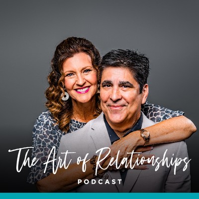 Dr. Chris and Alisa Grace pose for the cover of The Art of Relationships Podcast.