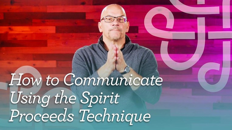 Dr. Tim Muehlhoff with his hands together over the video title "How to Communicate Using the Spirit Proceeds Technique".