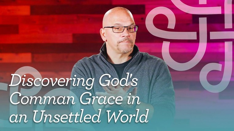 Dr. Tim Muehlhoff behind the title "Discovering God's Common Grace in an Unsettled World".